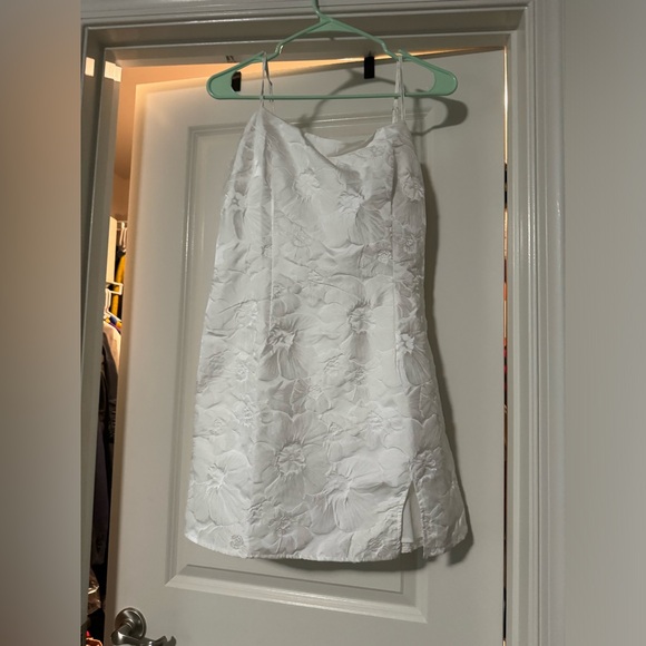 White lulus jacquard mini dress - Picture 2 of 3